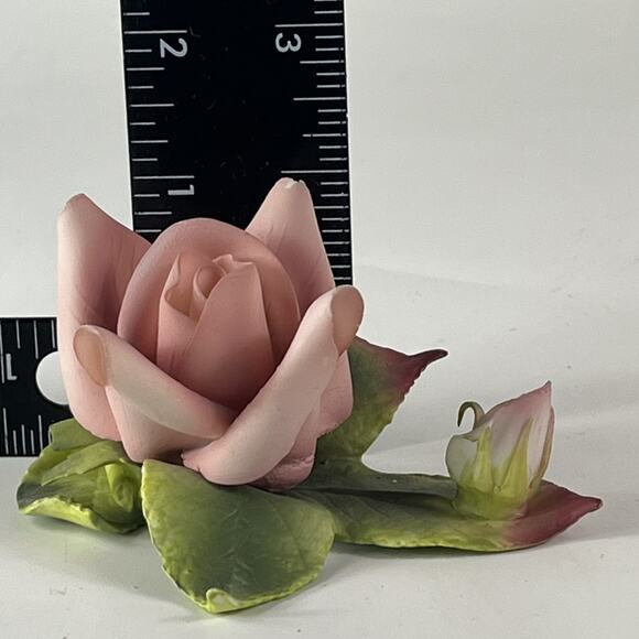 Enesco Porcelain Dusty Pink Rose Flower Figurine 2" CHIPPED Forever Gift Bisque - Picture 9 of 10